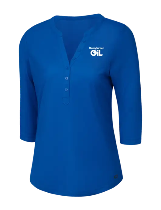 OGIO Royal Blue Jewel Henley w/Bumgarner Oil Logo