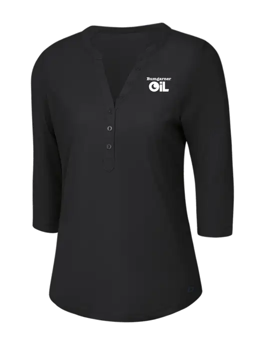 OGIO Blacktop Jewel Henley w/Bumgarner Oil Logo