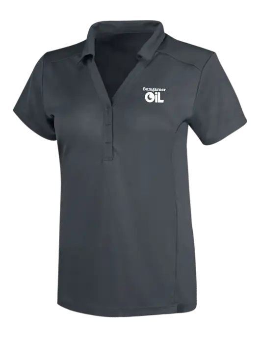 OGIO Dark Grey Womens Framework Polo w/Bumgarner Oil Logo