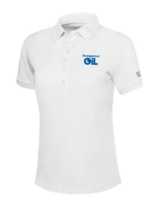 OGIO Womens Bright White Jewel Polo w/Bumgarner Oil Logo