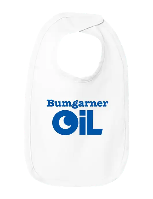 Rabbit Skins White Infant Premium Jersey Bib w/Bumgarner Oil Logo