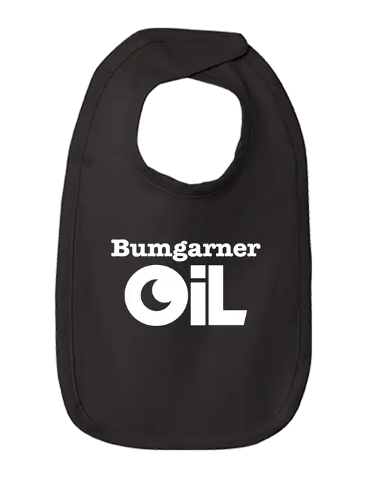 Rabbit Skins Black Infant Premium Jersey Bib w/Bumgarner Oil Logo