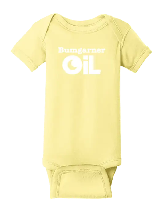 Rabbit Skins Banana Infant Short Sleeve Baby Rib Bodysuit w/Bumgarner Oil Logo
