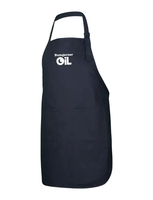 Full-Length Black Apron With Pockets w/Bumgarner Oil Logo