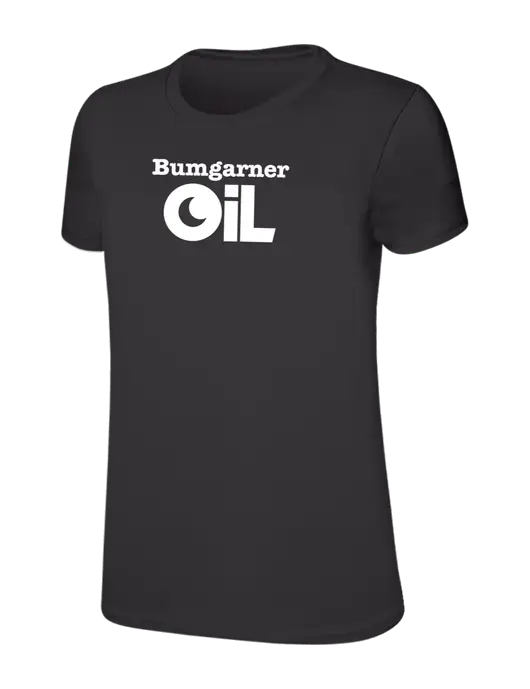 Womens Ring Spun Charcoal 4.5 oz T-Shirt w/Bumgarner Oil Logo