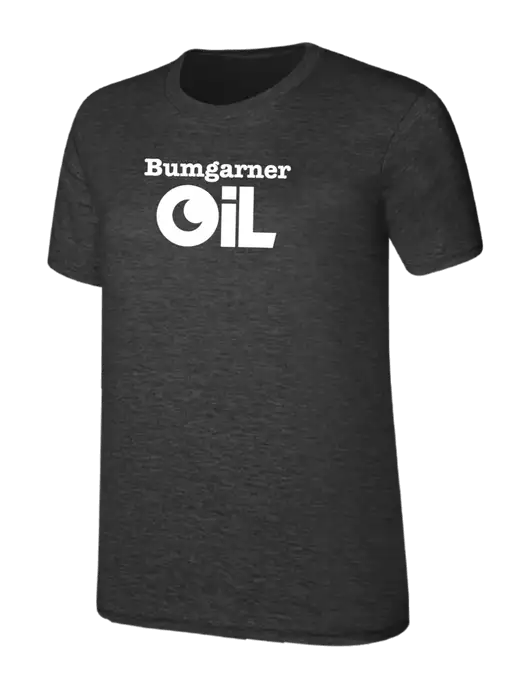 Womens Ring Spun Dark Heather Grey 4.5 oz T-Shirt w/Bumgarner Oil Logo