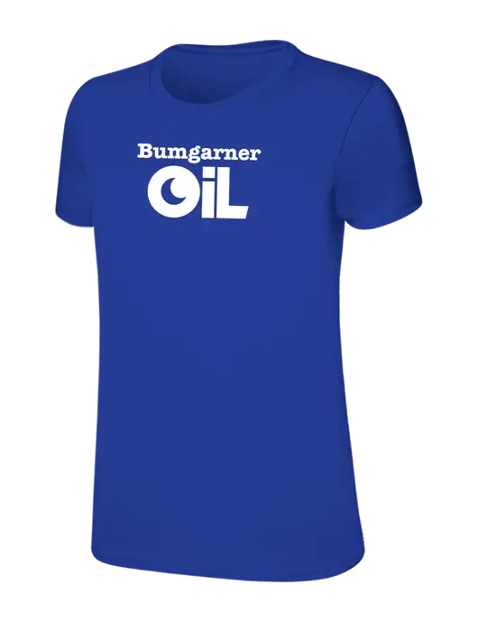 Womens Ring Spun Royal 4.5 oz T-Shirt w/Bumgarner Oil Logo