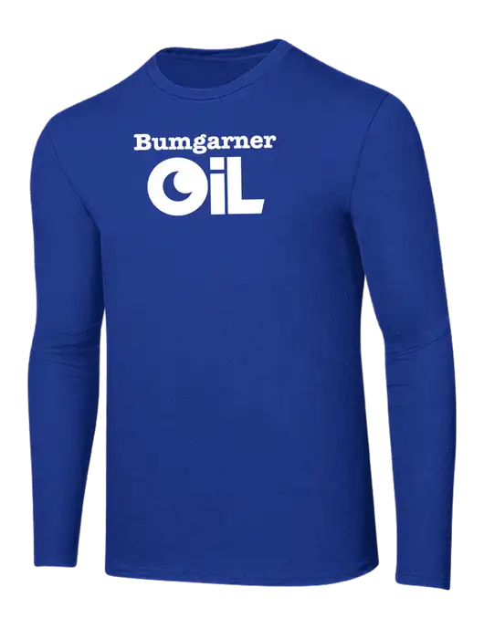 Ring Spun True Royal 4.5 oz Long Sleeve T-Shirt w/Bumgarner Oil Logo