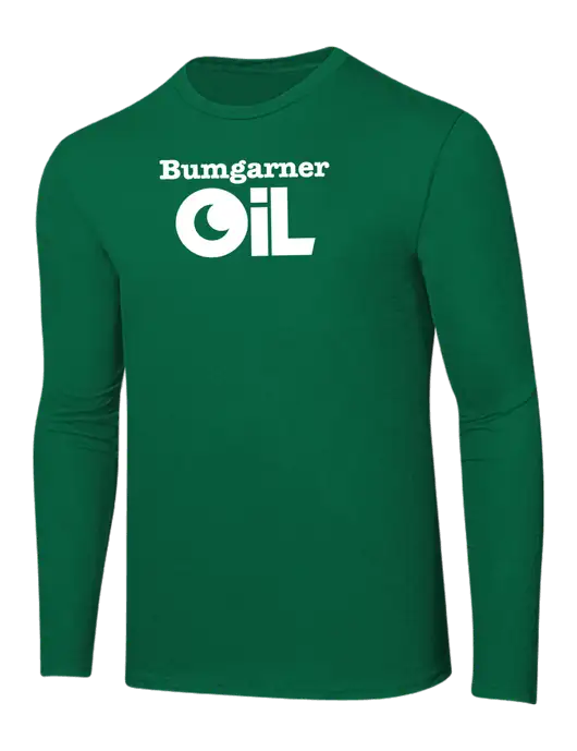 Ring Spun Kelly Green 4.5 oz Long Sleeve T-Shirt w/Bumgarner Oil Logo