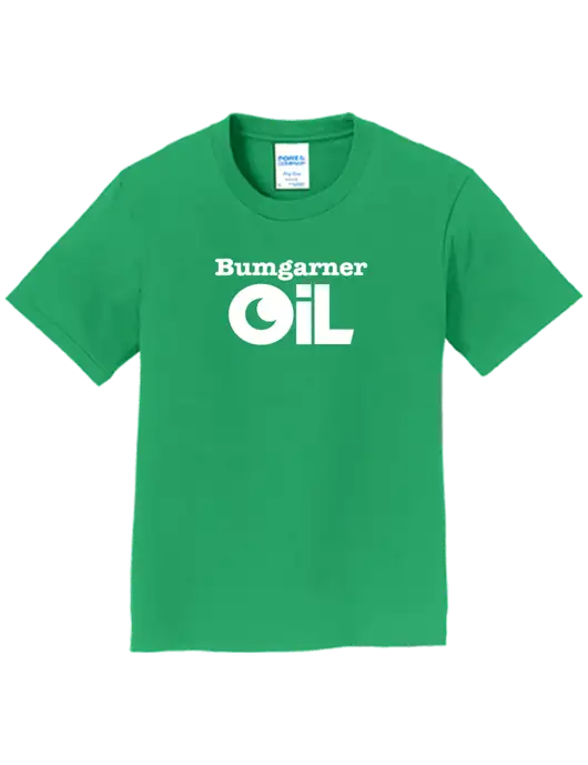 Youth Ring Spun Kelly Green 4.5 oz T-Shirt w/Bumgarner Oil Logo