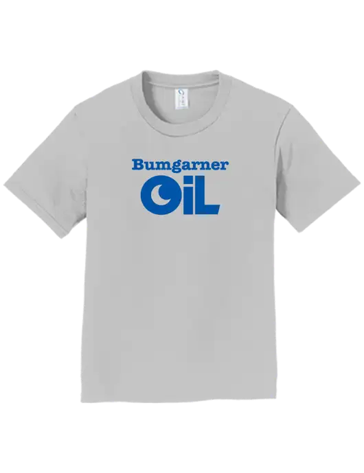 Youth Ring Spun Silver 4.5 oz T-Shirt w/Bumgarner Oil Logo