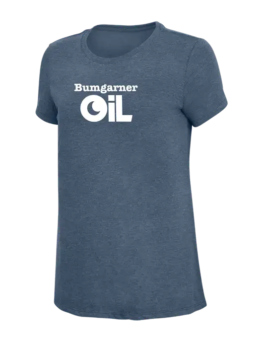 Womens Simply Soft Navy Frost 4.5oz  Poly/Combed Ring Spun Cotton T-Shirt w/Bumgarner Oil Logo