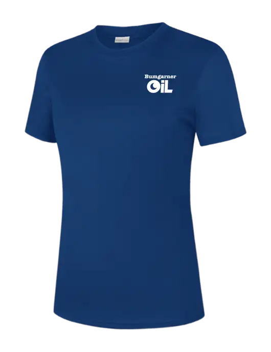 Womens Royal PosiCharge Competitor Tee w/Bumgarner Oil Logo