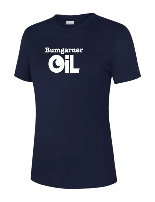Womens Navy PosiCharge Competitor Tee w/Bumgarner Oil Logo
