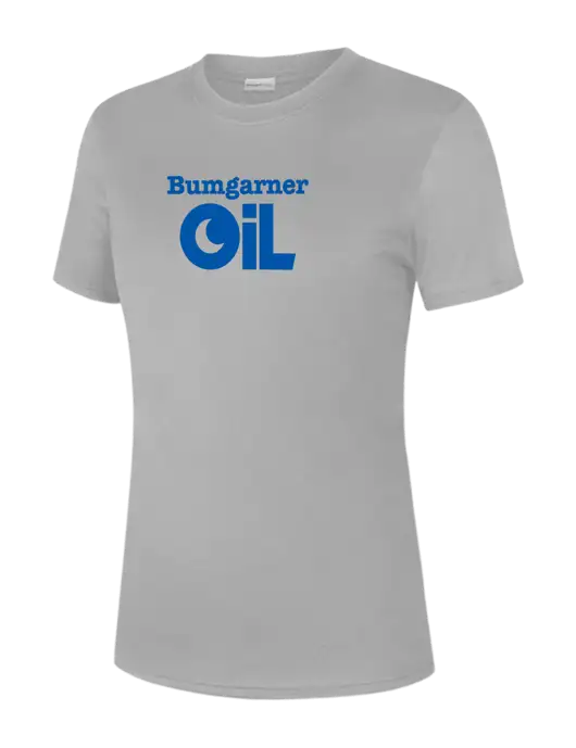 Womens Light Grey PosiCharge Competitor Tee w/Bumgarner Oil Logo
