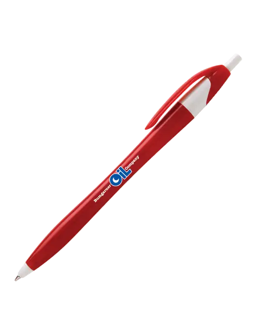 Novella Red/White Executive Pen - Blue Ink w/Bumgarner Oil Logo