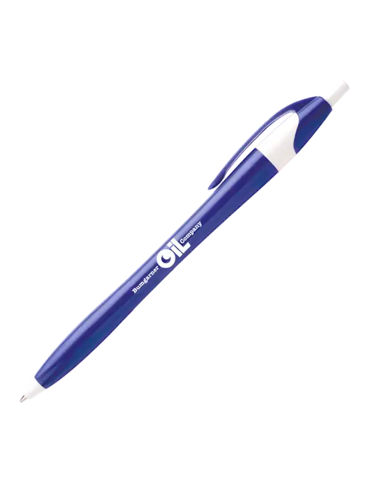Novella Royal/White Executive Pen - Blue Ink w/Bumgarner Oil Logo