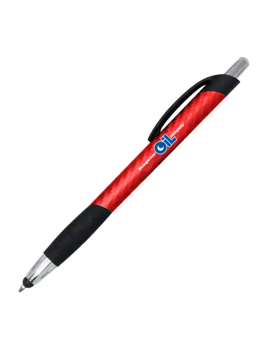 Sunray Red Stylus Pen - Black Ink w/Bumgarner Oil Logo