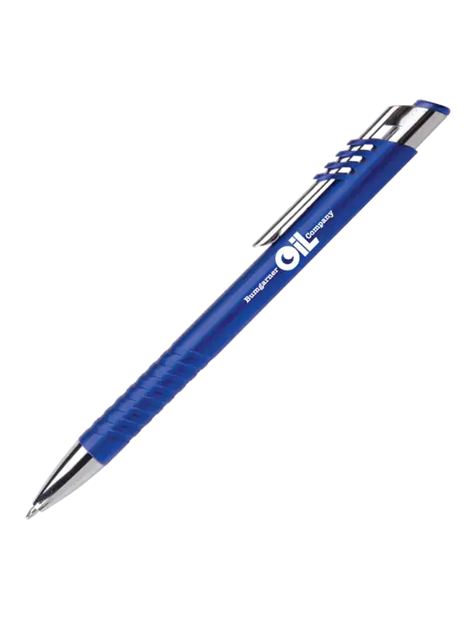 Schirhart Blue Pen - Black Ink w/Bumgarner Oil Logo