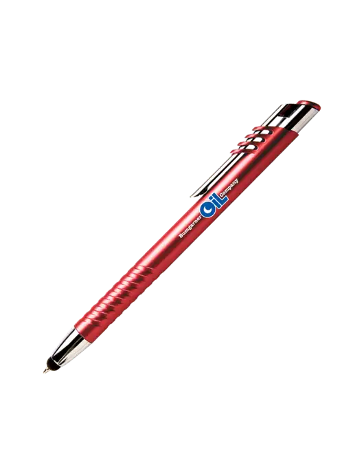 Schirhart Red Stylus Pen - Blue Ink w/Bumgarner Oil Logo