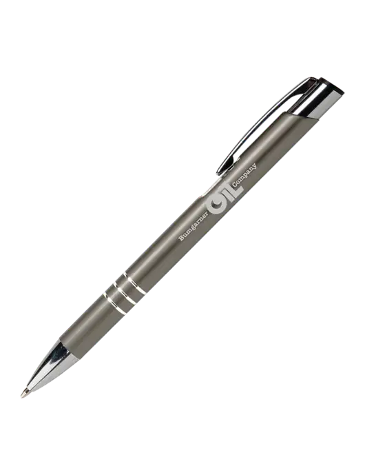 Laurent Gunmetal Pen - Black Ink w/Bumgarner Oil Logo