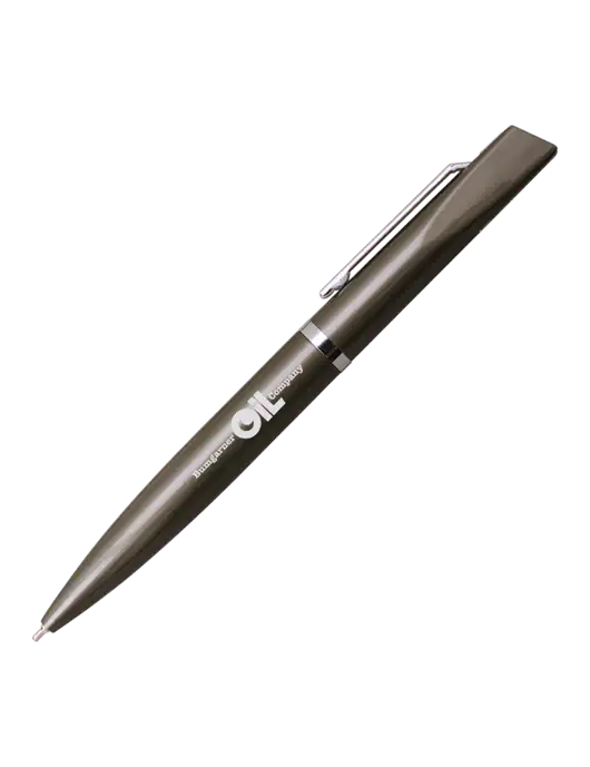 Santos Gunmetal Pen - Black Ink w/Bumgarner Oil Logo