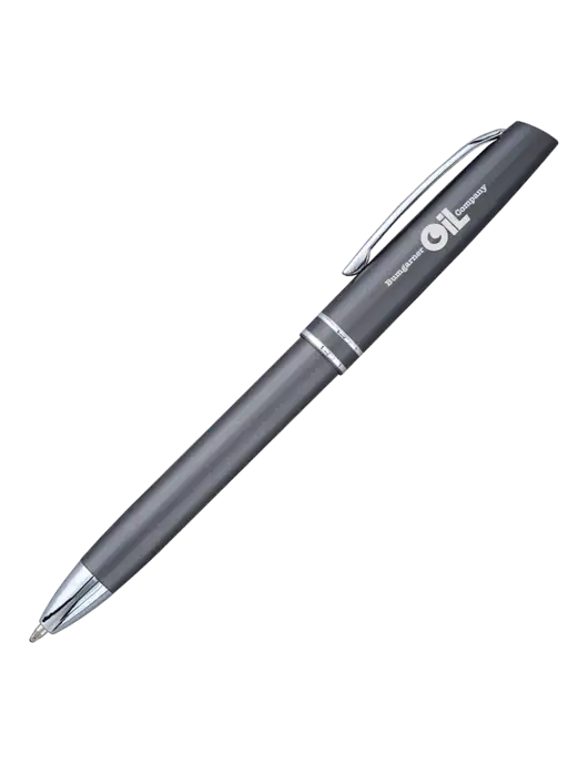 Gunmetal Anguilla Black Ink Pen w/Bumgarner Oil Logo