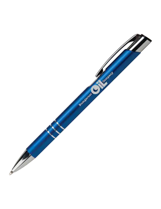 Laurent Blue Pen - Black Ink w/Bumgarner Oil Logo
