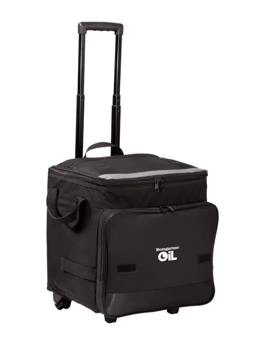 Black Rolling Cooler w/Bumgarner Oil Logo