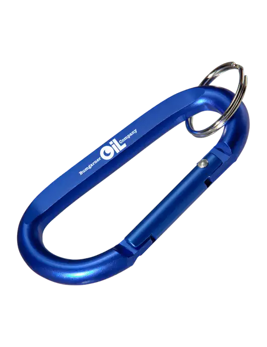 Blue Carabiner & Key Ring w/Bumgarner Oil Logo