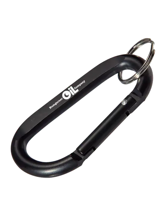 Black Carabiner & Key Ring w/Bumgarner Oil Logo