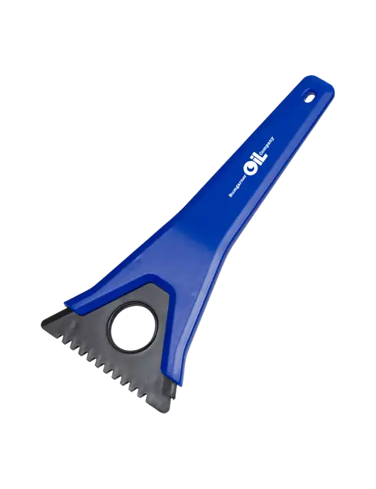 TriBlade Blue Windshield Scraper w/Bumgarner Oil Logo