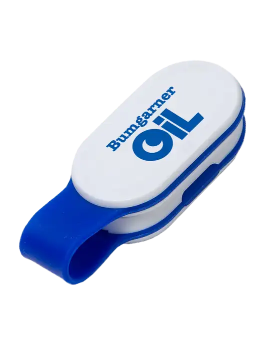 Magna Clip Blue Personal Safety Light w/Bumgarner Oil Logo