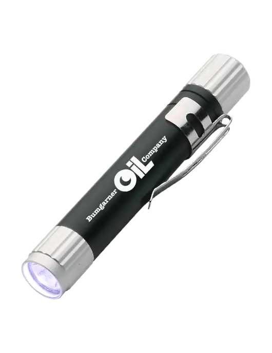 Black Aluminum LED Penlight w/Bumgarner Oil Logo