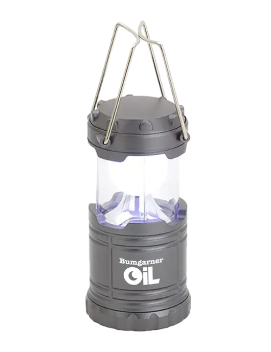 Gunmetal Mini Retro Lantern w/Bumgarner Oil Logo