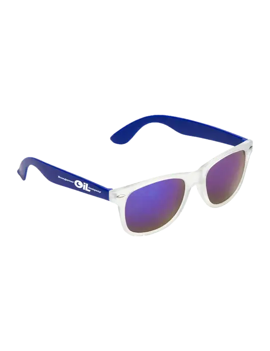 Key West Blue Mirrored Sunglasses w/Bumgarner Oil Logo