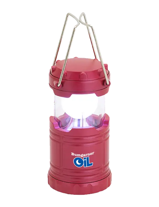 Red Mini Retro Lantern w/Bumgarner Oil Logo