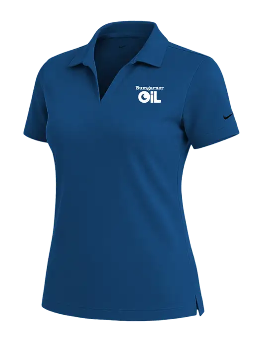 NIKE Dark Royal Womens Dri-Fit Micro Pique Polo w/Bumgarner Oil Logo