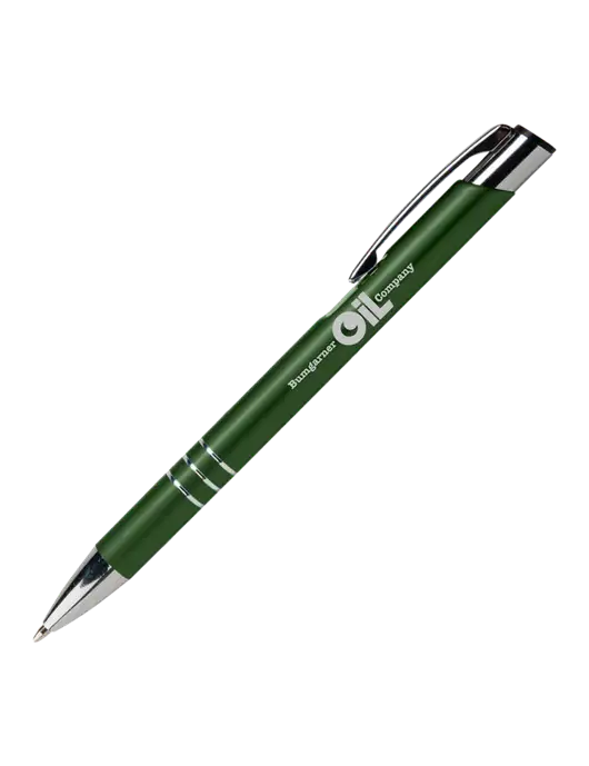 Laurent Green Pen - Black Ink w/Bumgarner Oil Logo