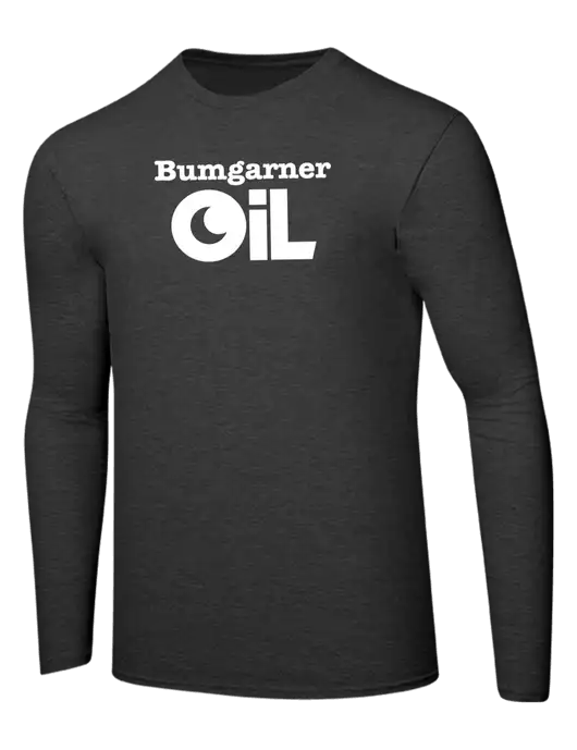 Ring Spun Dark Heather Grey 4.5 oz Long Sleeve T-Shirt w/Bumgarner Oil Logo