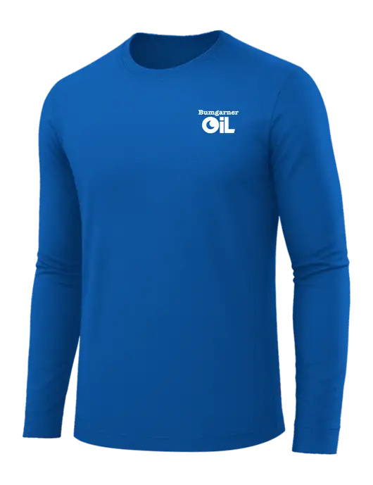 Long Sleeve Royal Blue PosiCharge Competitor Tee w/Bumgarner Oil Logo