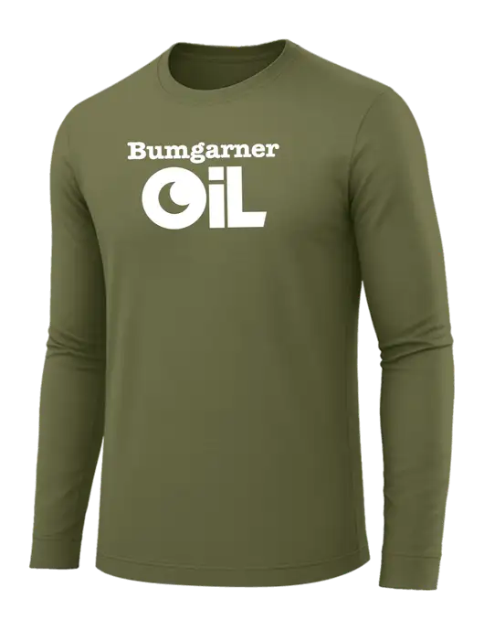 Long Sleeve Light Olive PosiCharge Competitor Tee w/Bumgarner Oil Logo