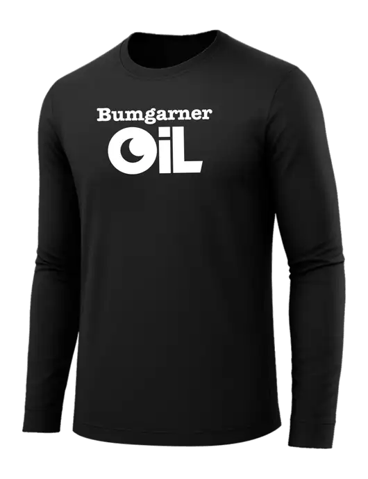 Long Sleeve Black PosiCharge Competitor Tee w/Bumgarner Oil Logo