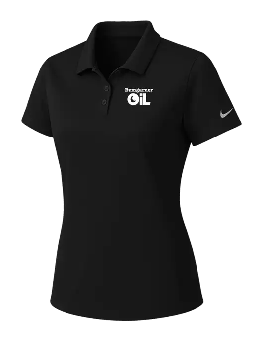 Nike Womens Black Dry Essential Solid Polo w/Bumgarner Oil Logo