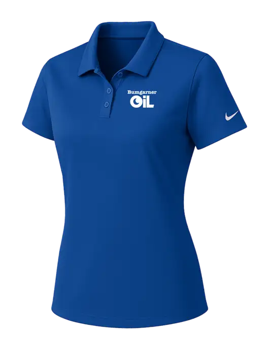 Nike Womens Dark Royal Dry Essential Solid Polo w/Bumgarner Oil Logo