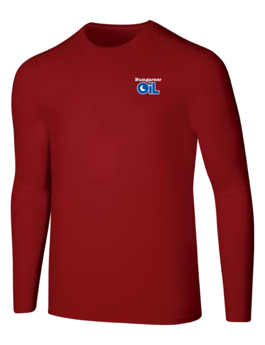 Seriously Soft Red Long Sleeve T-Shirt w/Bumgarner Oil Logo