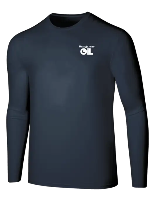 Seriously Soft Navy Long Sleeve T-Shirt w/Bumgarner Oil Logo