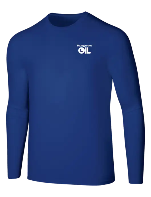 Seriously Soft Dark Royal Long Sleeve T-Shirt w/Bumgarner Oil Logo