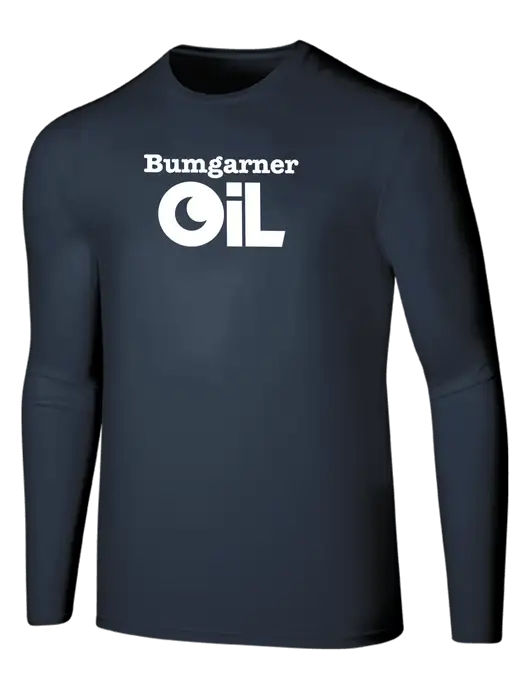 Seriously Soft Navy Long Sleeve T-Shirt w/Bumgarner Oil Logo