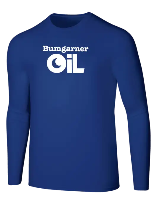 Seriously Soft Dark Royal Long Sleeve T-Shirt w/Bumgarner Oil Logo